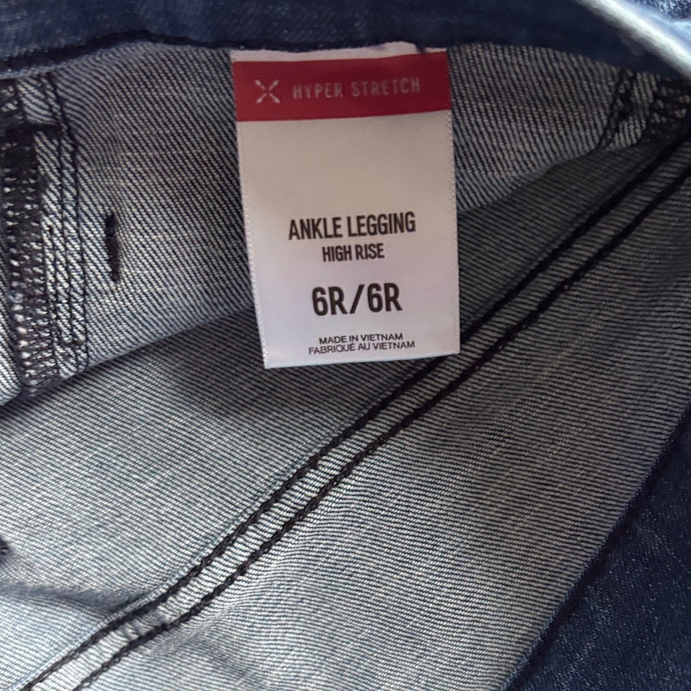 Express High Rise Dark Blue Jeans - Picture 3 of 5